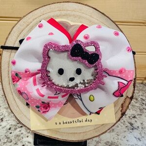 Hello Kitty Pink and White Hair Bow